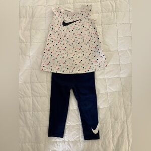Nike Multicolor Polka Dot Top and Legging Set - 18m